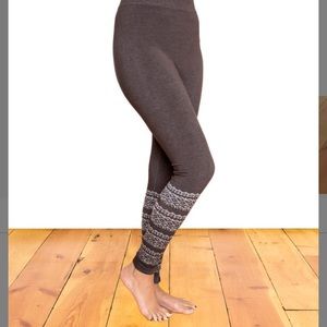 New-Muk Luk Dark Brown Patterned Leggings
